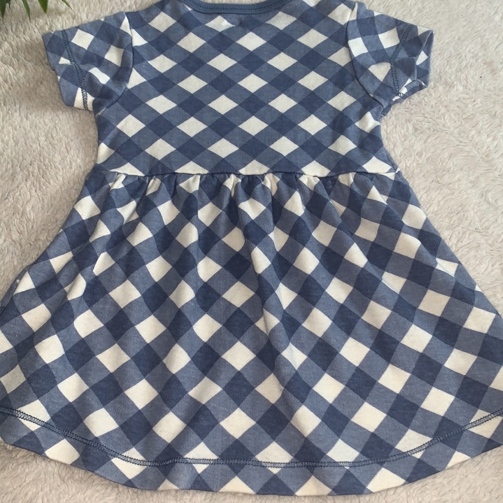 Touched by Nature 3-6M Blue Check Dress EUC Organic Cotton - Picture 8 of 8